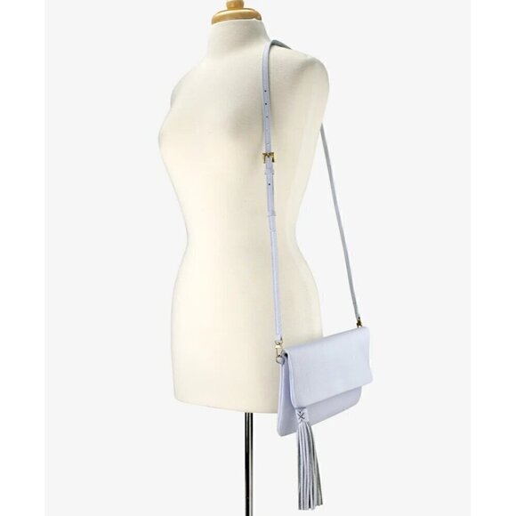 GiGi New York Stella Fold-Over Clutch Convertible Crossbody Green Leather - Picture 11 of 11